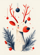 Puzzle | Fröhliches Lächeln im Advent - Minimalistische Rentier-Illustration