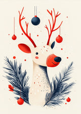 Puzzle | Fröhliches Lächeln im Advent - Minimalistische Rentier-Illustration