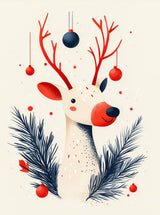 Puzzle | Fröhliches Lächeln im Advent - Minimalistische Rentier-Illustration