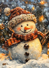 Puzzle | Frostige Magie - Stimmungsvolles Schneemann-Bild im Flockenfall