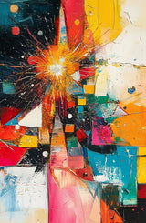 Puzzle | Sternsprung im Farbraum - Abstraktes Weihnachtsbild in leuchtenden Tönen