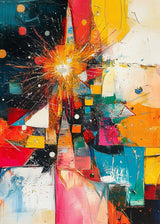 Puzzle | Sternsprung im Farbraum - Abstraktes Weihnachtsbild in leuchtenden Tönen