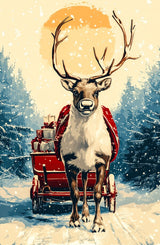 Puzzle | Bote der Freude - Rentier mit geschenkbeladenem Schlitten