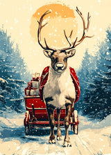 Puzzle | Bote der Freude - Rentier mit geschenkbeladenem Schlitten