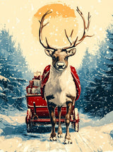 Puzzle | Bote der Freude - Rentier mit geschenkbeladenem Schlitten