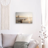 Leinwand - Stärke 2cm | Hamburg Elbufer Panorama Wandbild - ruhig und zeitlos