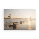 Photoboard / Hartschaum | Hamburg Elbufer Panorama Wandbild - ruhig und zeitlos
