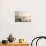 Photoboard / Hartschaum | Hamburg Elbufer Panorama Wandbild - ruhig und zeitlos