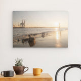 Photoboard / Hartschaum | Hamburg Elbufer Panorama Wandbild - ruhig und zeitlos