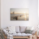 Photoboard / Hartschaum | Hamburg Elbufer Panorama Wandbild - ruhig und zeitlos