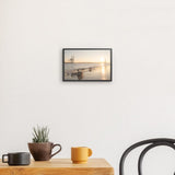 Photoboard (gerahmt) | Hamburg Elbufer Panorama Wandbild - ruhig und zeitlos