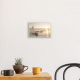 Photoboard (gerahmt) | Hamburg Elbufer Panorama Wandbild - ruhig und zeitlos
