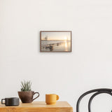 Photoboard (gerahmt) | Hamburg Elbufer Panorama Wandbild - ruhig und zeitlos