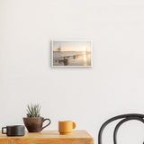 Photoboard (gerahmt) | Hamburg Elbufer Panorama Wandbild - ruhig und zeitlos