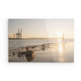 Acrylglas | Hamburg Elbufer Panorama Wandbild - ruhig und zeitlos