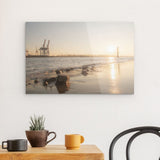 Acrylglas | Hamburg Elbufer Panorama Wandbild - ruhig und zeitlos