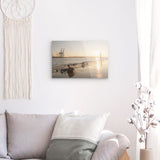 Acrylglas auf Alu-Dibond | Hamburg Elbufer Panorama Wandbild - ruhig und zeitlos
