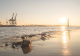 Poster ab 15 EUR | Hamburg Elbufer Panorama Wandbild - ruhig und zeitlos
