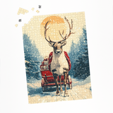 Puzzle | Bote der Freude - Rentier mit geschenkbeladenem Schlitten