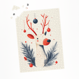 Puzzle | Fröhliches Lächeln im Advent - Minimalistische Rentier-Illustration